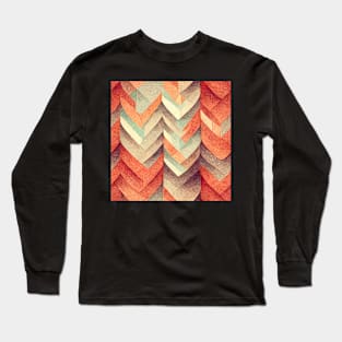 orange paper pattern art 19 regular grid Long Sleeve T-Shirt